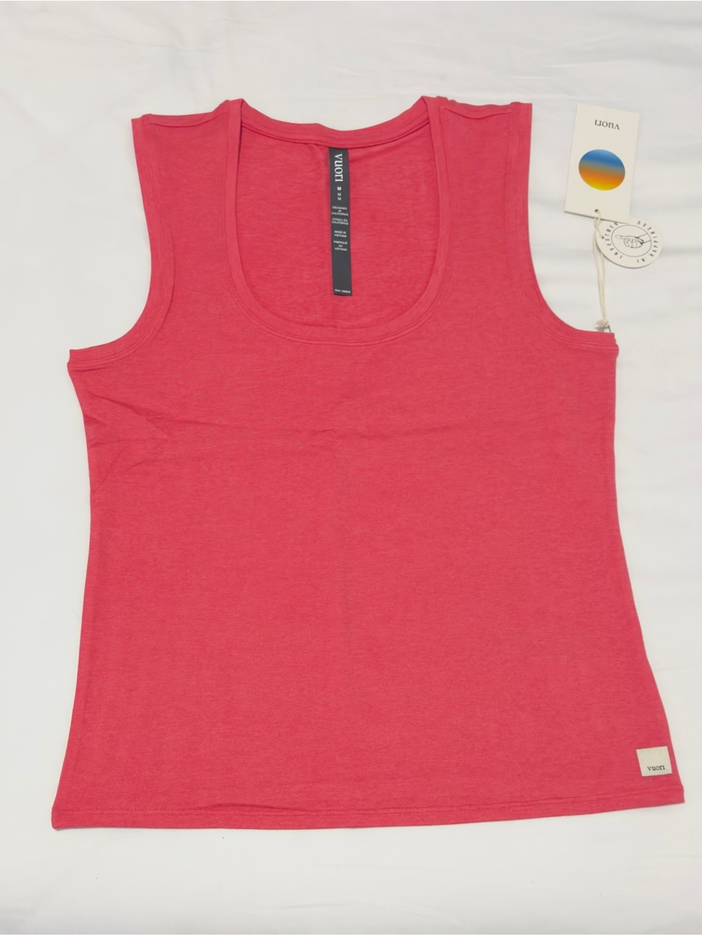 Vuori Halo Essential Scoop Tank Long Sunset Pink Heather NEW